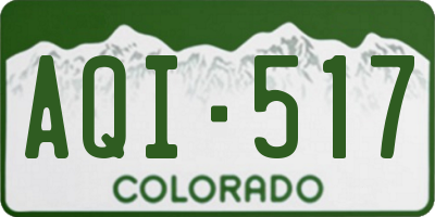 CO license plate AQI517