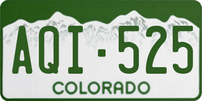CO license plate AQI525