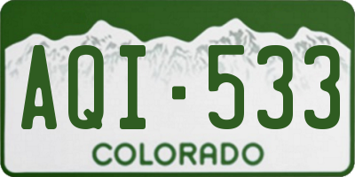CO license plate AQI533