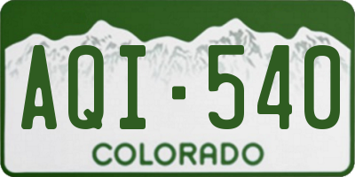 CO license plate AQI540