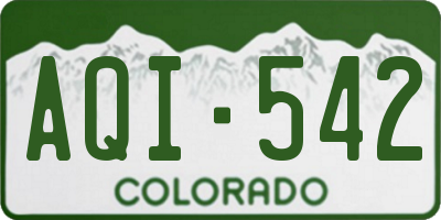 CO license plate AQI542