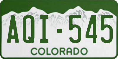 CO license plate AQI545