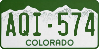 CO license plate AQI574
