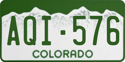 CO license plate AQI576