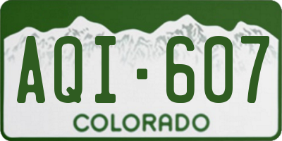 CO license plate AQI607