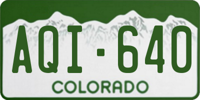 CO license plate AQI640