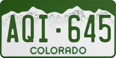 CO license plate AQI645
