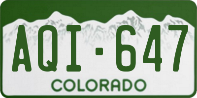 CO license plate AQI647