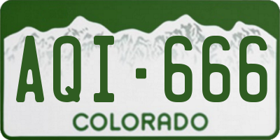 CO license plate AQI666