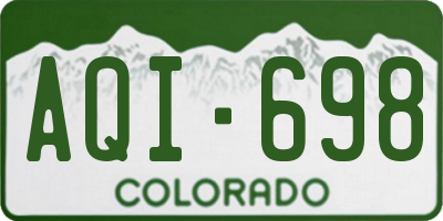 CO license plate AQI698