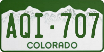 CO license plate AQI707