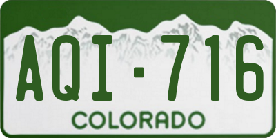 CO license plate AQI716