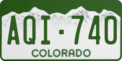 CO license plate AQI740