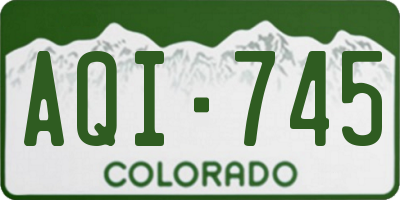 CO license plate AQI745