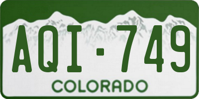CO license plate AQI749
