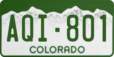 CO license plate AQI801