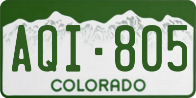 CO license plate AQI805