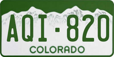 CO license plate AQI820