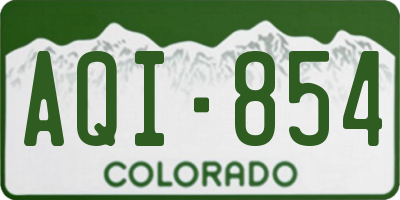 CO license plate AQI854