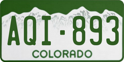 CO license plate AQI893