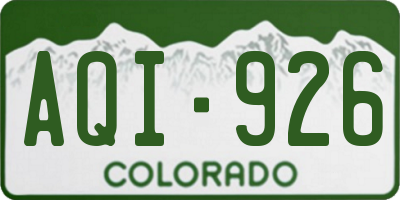 CO license plate AQI926