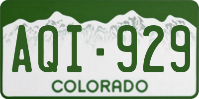 CO license plate AQI929