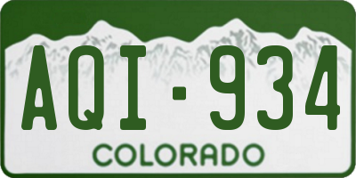 CO license plate AQI934