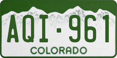 CO license plate AQI961