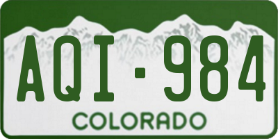 CO license plate AQI984