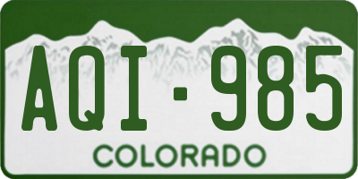 CO license plate AQI985