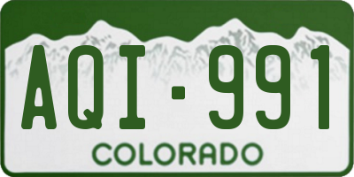 CO license plate AQI991