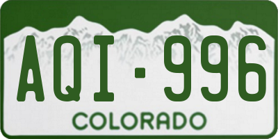 CO license plate AQI996