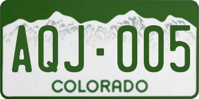 CO license plate AQJ005
