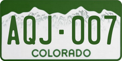 CO license plate AQJ007