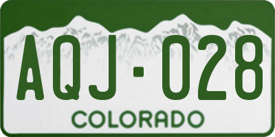 CO license plate AQJ028