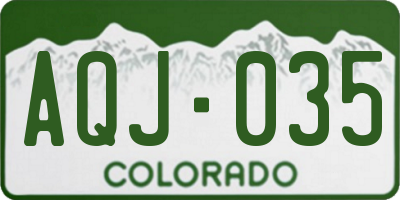CO license plate AQJ035