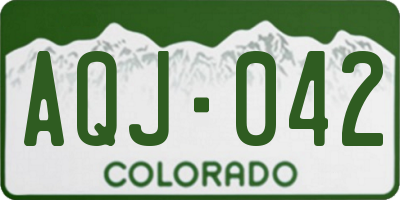 CO license plate AQJ042