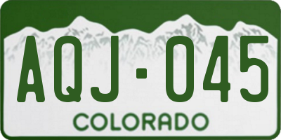 CO license plate AQJ045