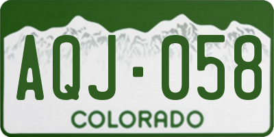 CO license plate AQJ058