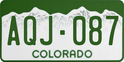 CO license plate AQJ087