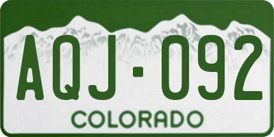 CO license plate AQJ092