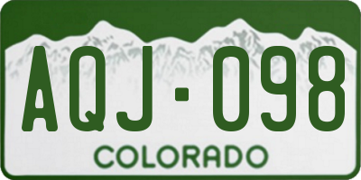 CO license plate AQJ098