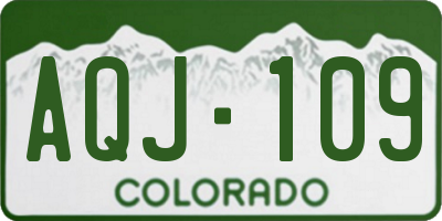 CO license plate AQJ109