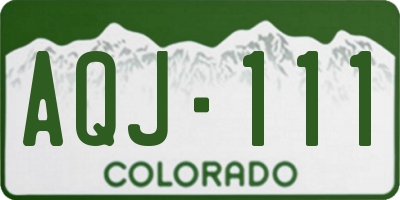 CO license plate AQJ111