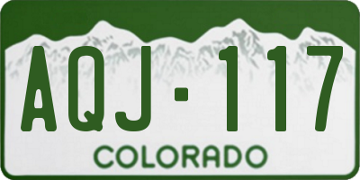 CO license plate AQJ117