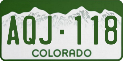 CO license plate AQJ118