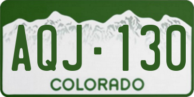 CO license plate AQJ130