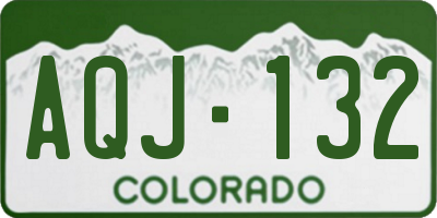 CO license plate AQJ132
