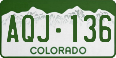 CO license plate AQJ136