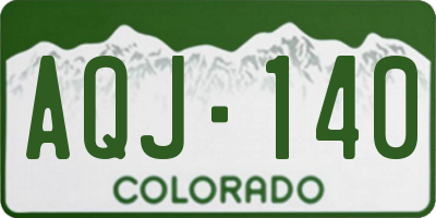 CO license plate AQJ140